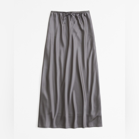 Abercrombie & Fitch Dresses & Skirts - Abercrombie & fitch new Mid Rise Satin Maxi Skirt dark grey size small